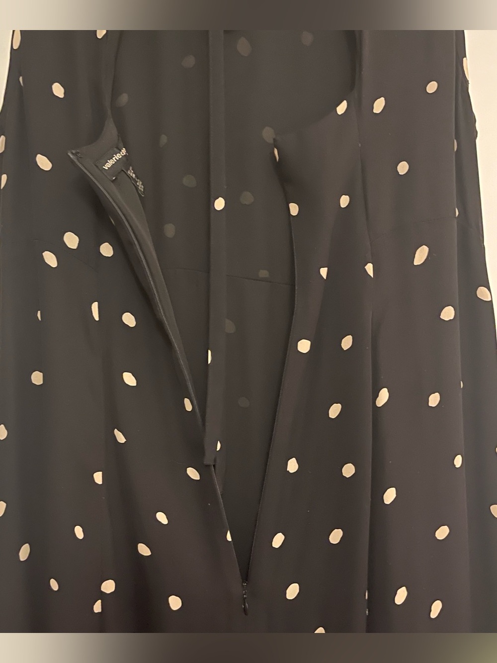 Valerie Dresses Elegant Black Silk Maxi Dress with Gold Polka Dots size 12 - Picture 8 of 8